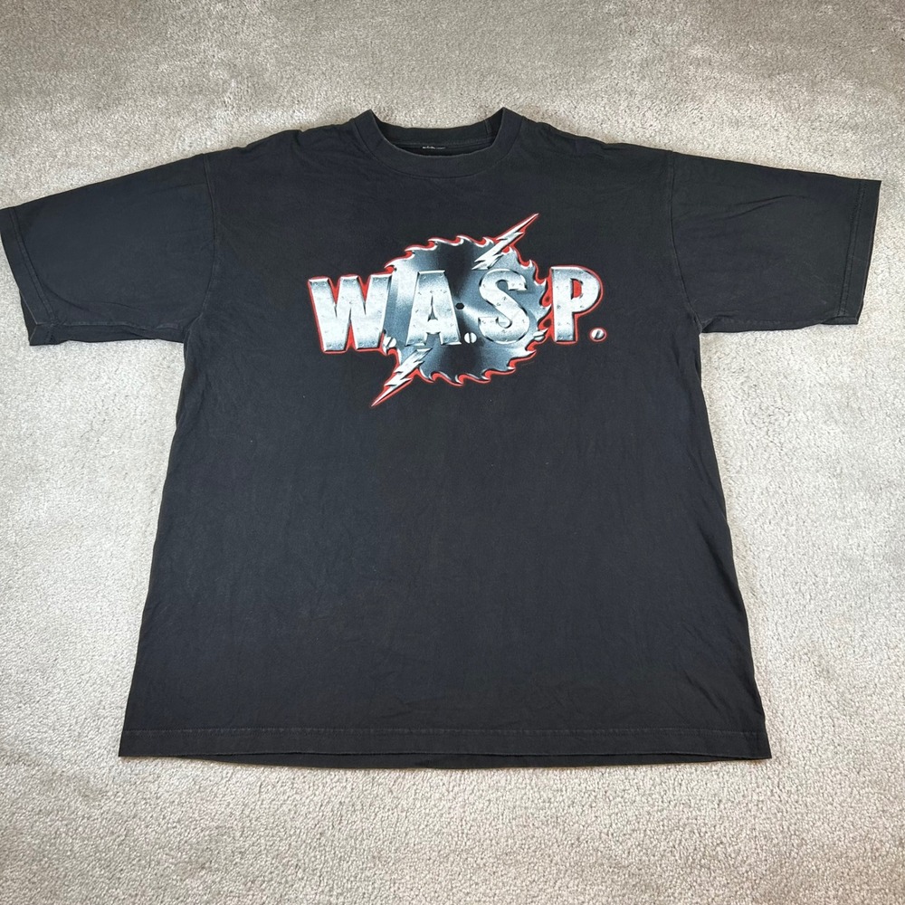 VTG W.A.S.P. T-Shirt Mens XL Black Neon God World Tour 2004-05 Band Graphic Tee